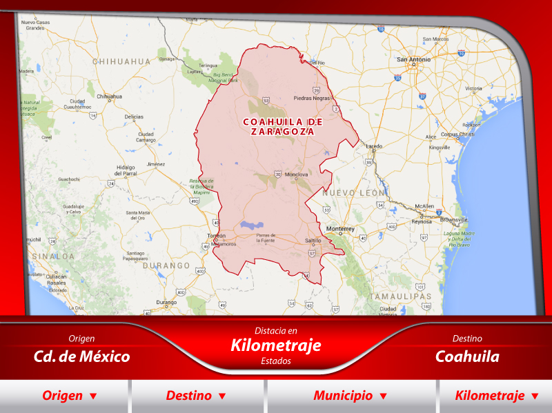 Mudanzas de la Ciudad de México a Coahuila